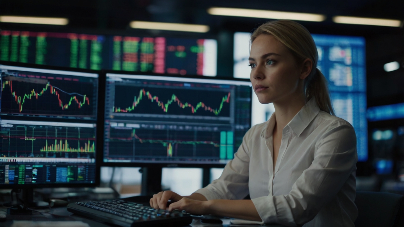 Negociación de Opciones Binarias: Análisis Técnico y Fundamental 3 Default Trader In Front Of Her Notebook Trading Forex On A Tab 3