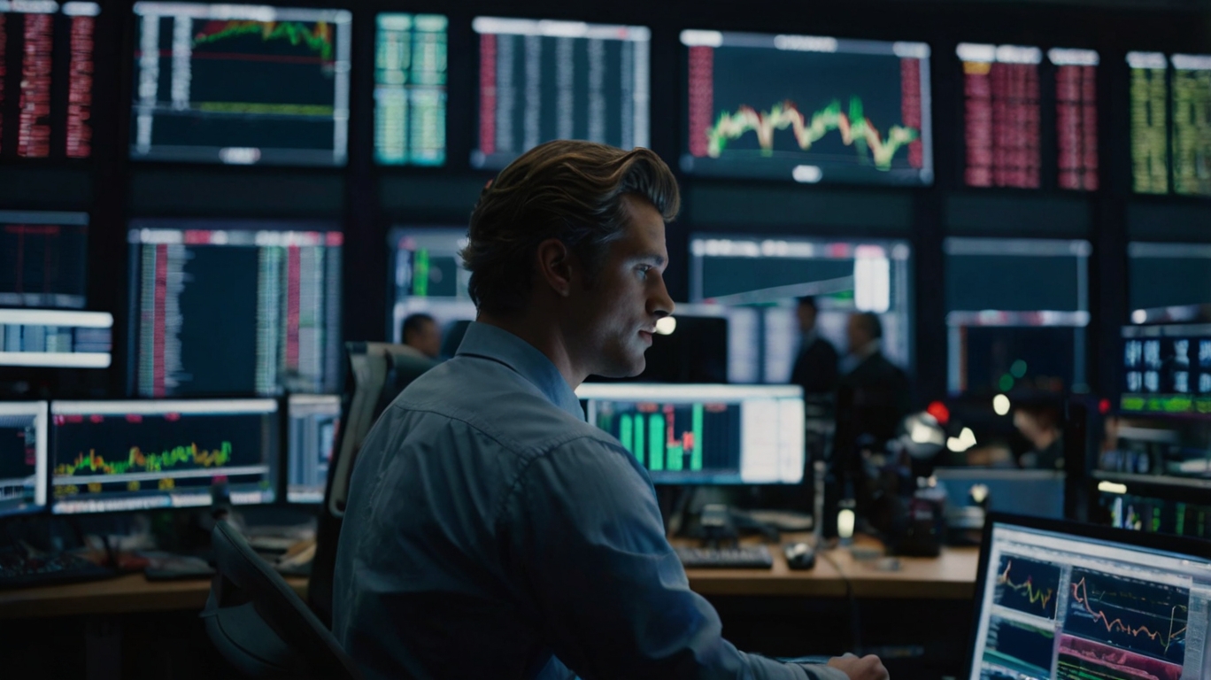 Default Traderl In A Forex Trading Room 35Mm Photography Film 1