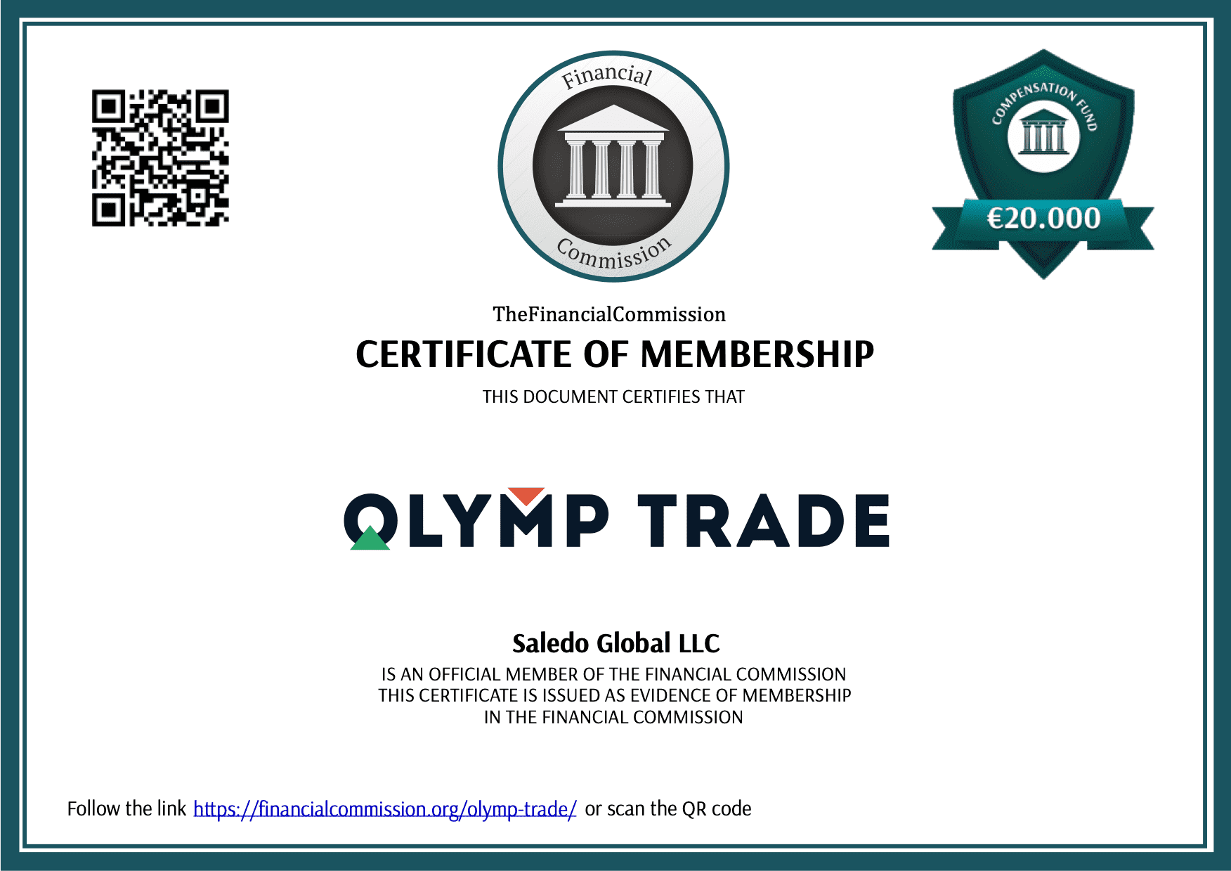 OlympTrade Certificado