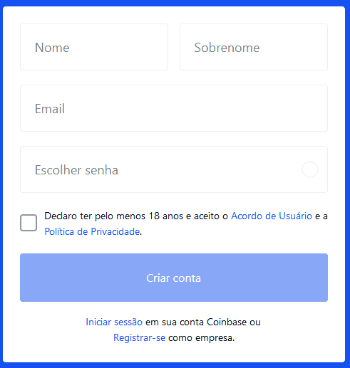 Como se inscrever na Coinbase? Como se inscrever na Coinbase?