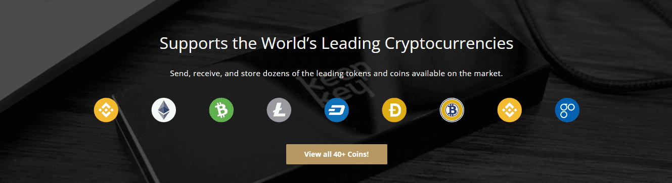 Número limitado de moedas com suporte para KeepKey Número limitado de moedas com suporte para KeepKey