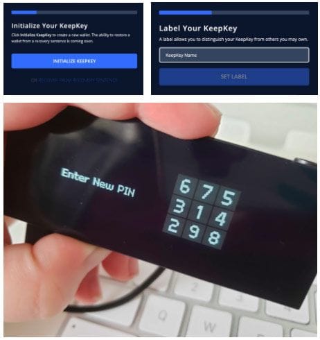 Review Carteira KeepKey 8 Inicializar KeepKey