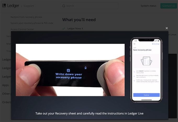 Review Ledger Nano X - Avaliação Completa 19 anote sua frase de recuperação de 24 palavras
