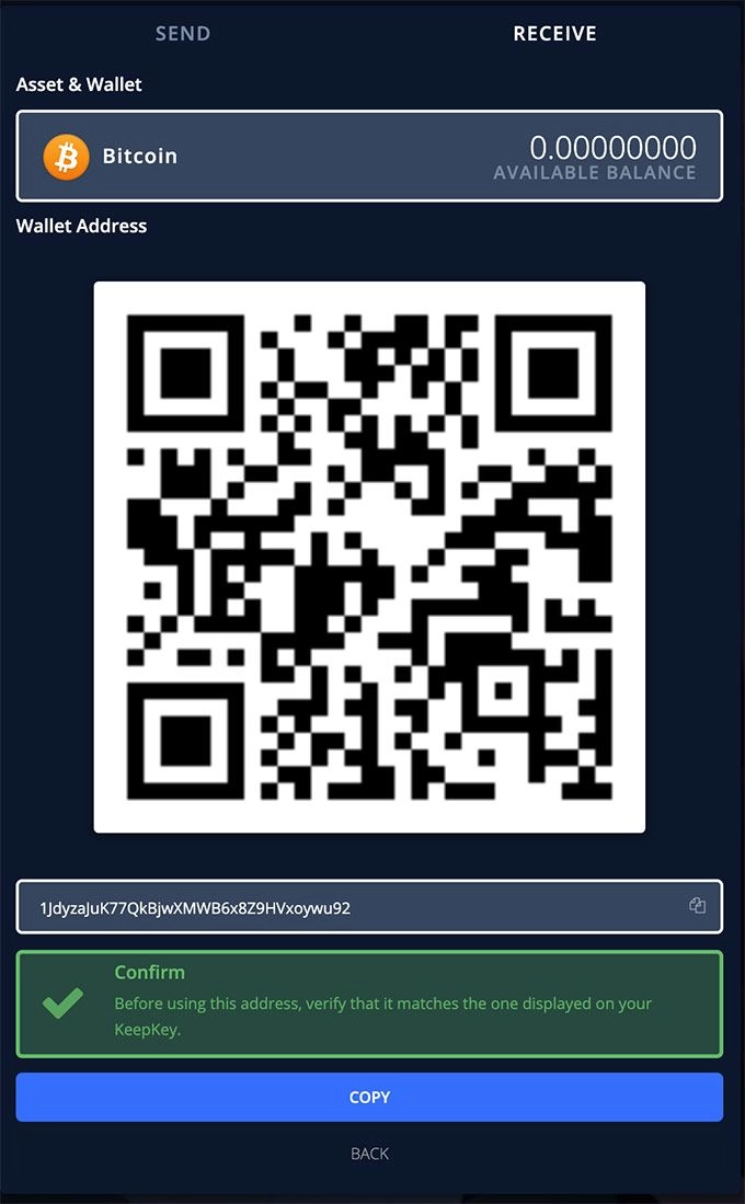 Review Carteira KeepKey 17 confirmar se o endereço