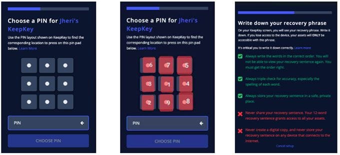 Review Carteira KeepKey 9 frase consiste em 12 palavras