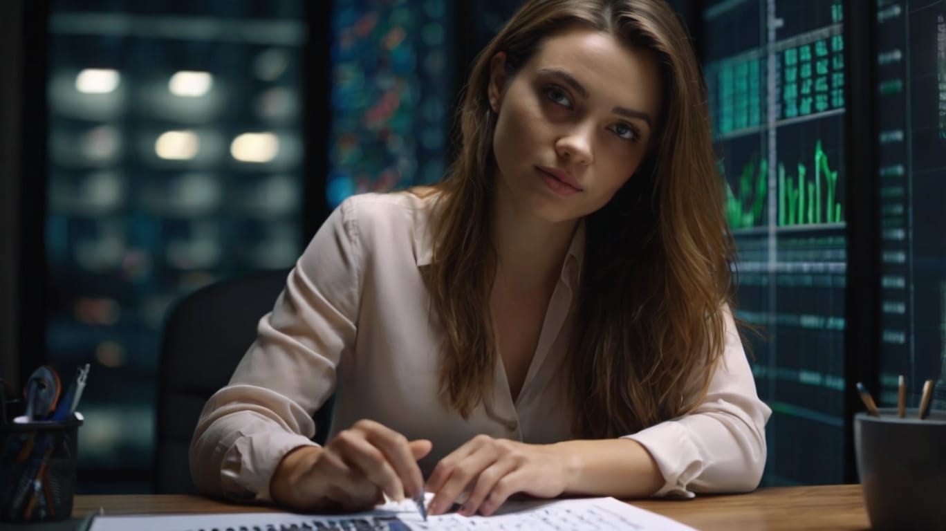 Default Beautiful Woman In Front Of Her Notebook Operating For 0 1