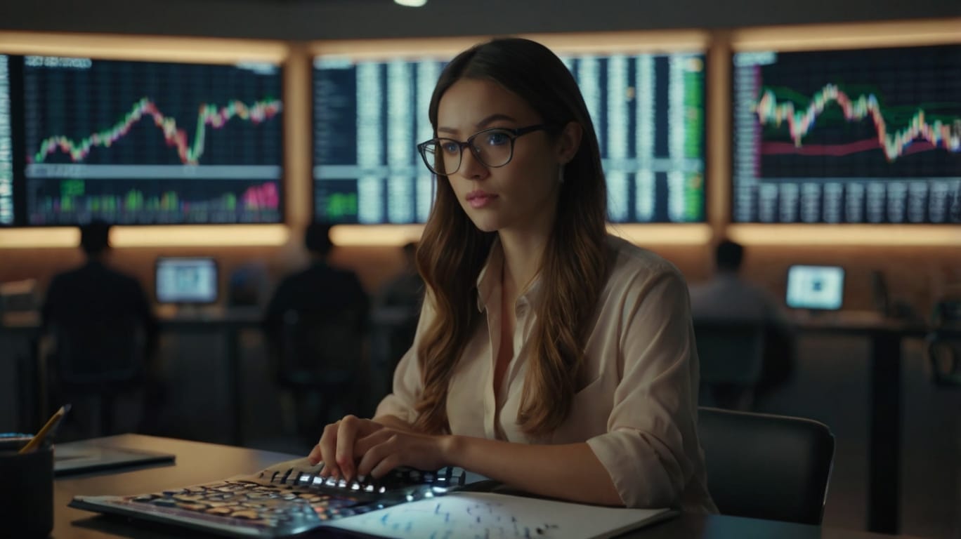 Default Beautiful Woman In Front Of Her Notebook Operating For 2 1