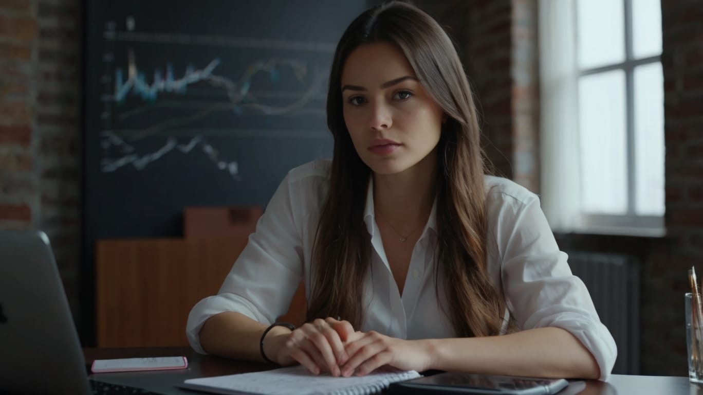 Default Beautiful Woman In Front Of Her Notebook Operating For 0 5
