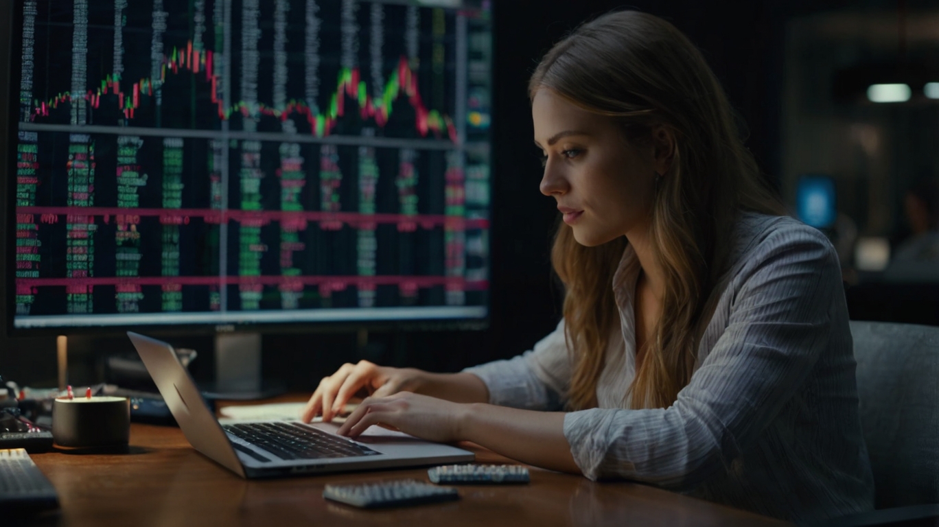 Default Beautiful Woman In Front Of Her Notebook Operating For 01
