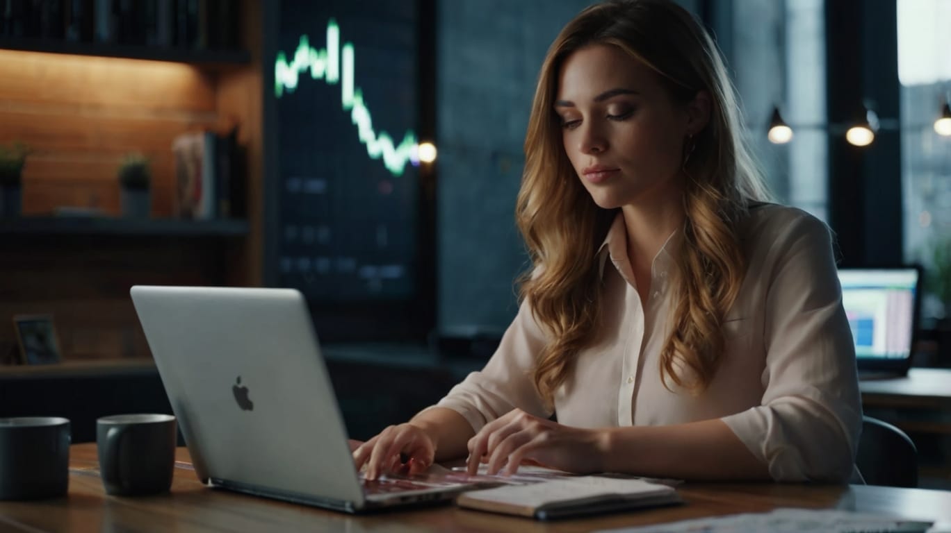 Paso a Paso Para Invertir en el Mercado de Acciones 2 Default Beautiful Woman In Front Of Her Notebook Operating For 1 5