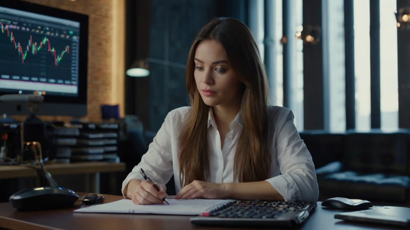 Default Beautiful Woman In Front Of Her Notebook Operating For 2 3