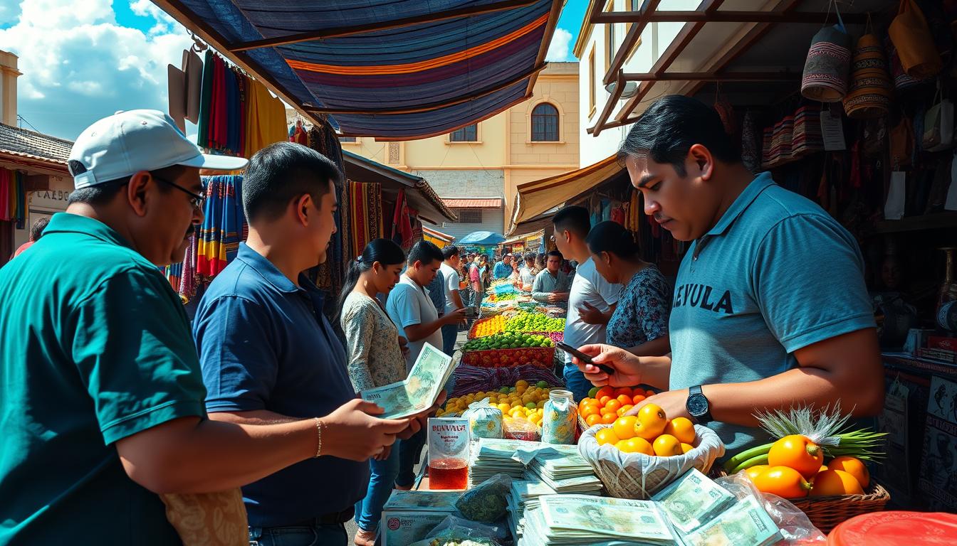 Transações diárias na Venezuela