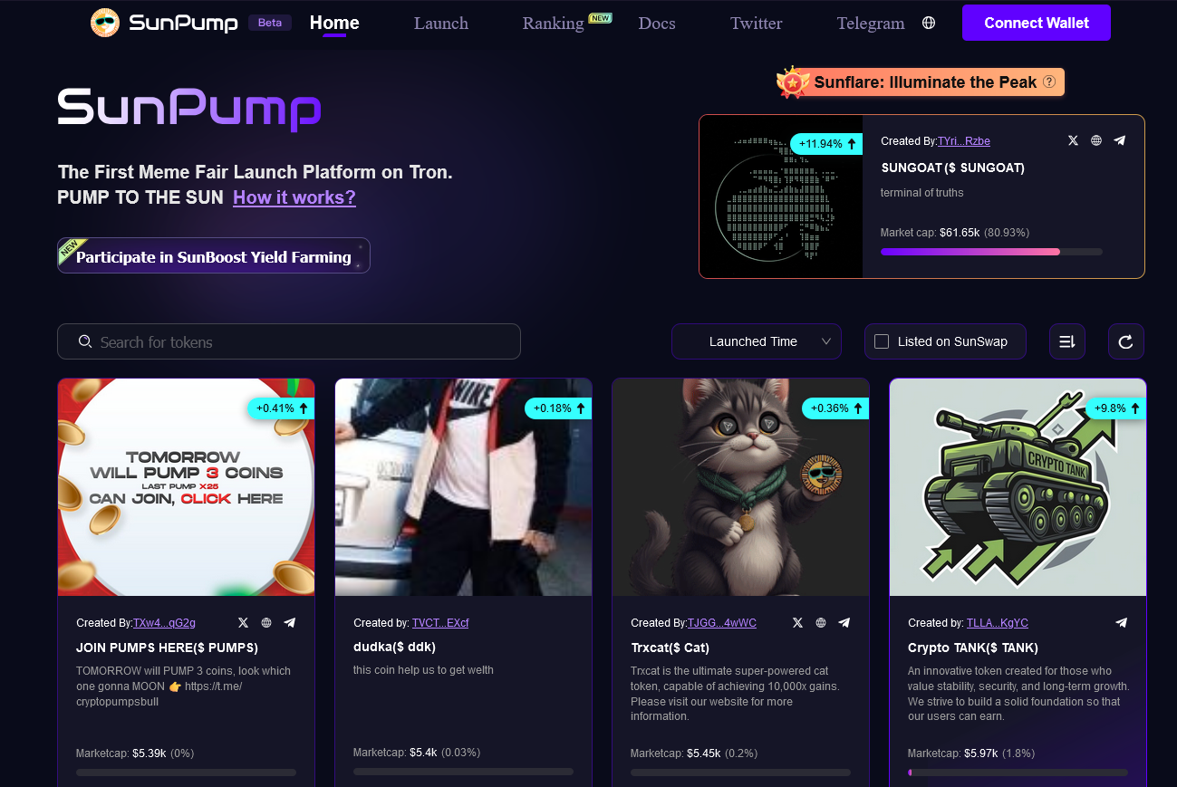 Sun Pump: A Plataforma Definitiva para Lançar Meme Coins