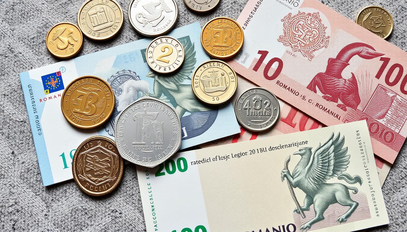moedas e notas do leu romeno